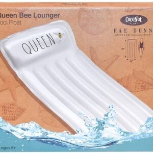 Rae Dunn Queen Bee White Full Size Pool Float Lounger